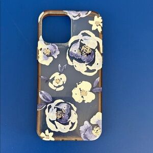 Floral Clear Phone Case - Purple and White